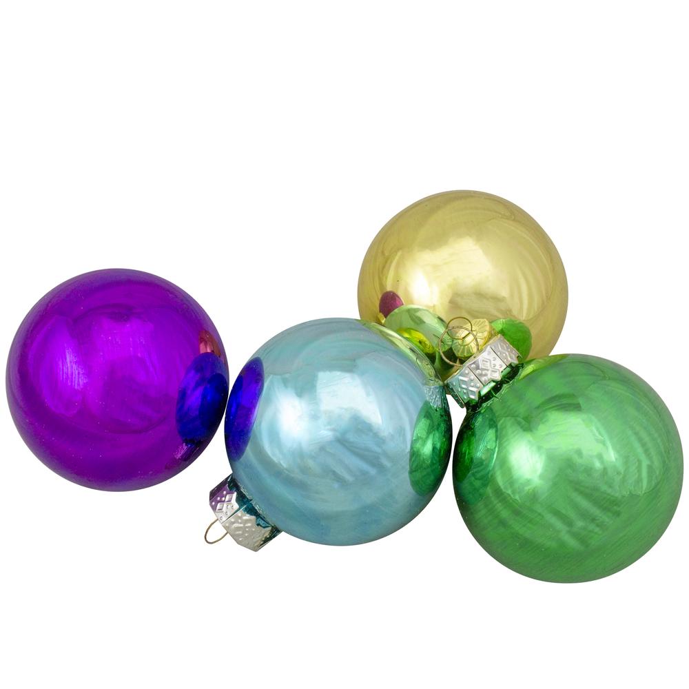 Set of 9 Assorted Glass Ball Hanging Christmas Ball Ornaments 2.25-Inch (57mm). Picture 3
