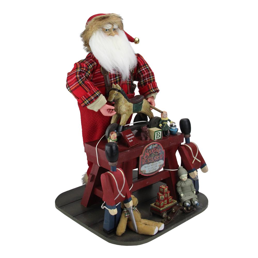 21" Santa Claus the Toy Maker with Work Station Christmas Figurine. Picture 2