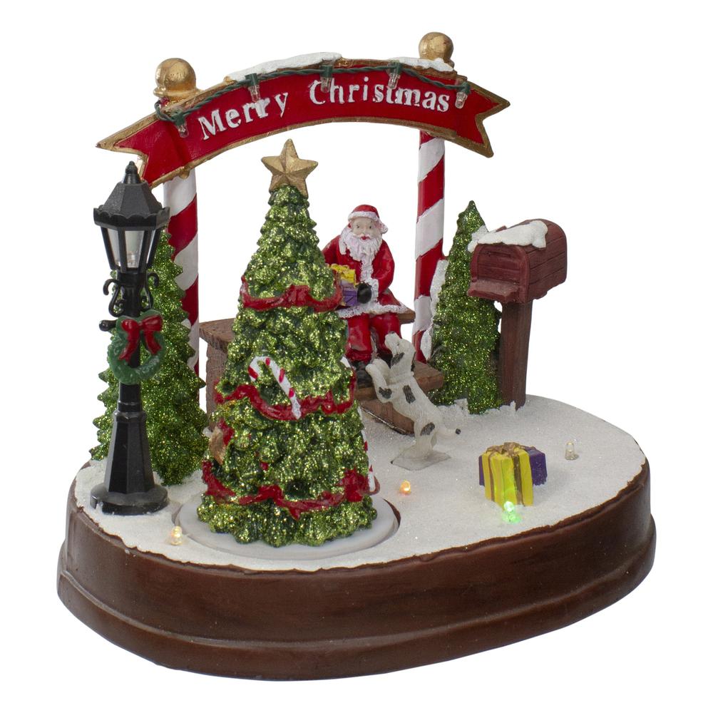 8" Lighted Winter Christmas Scene with Music and a Turning Tree. Picture 3