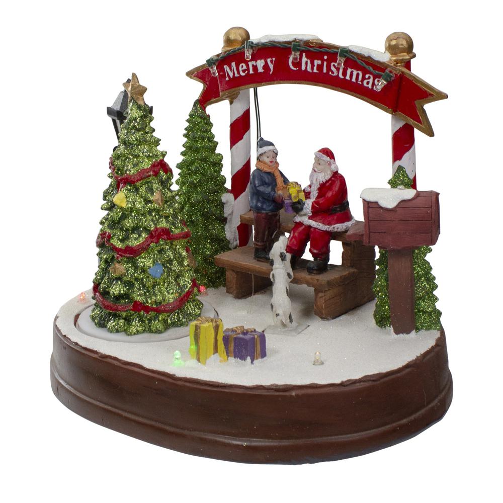8" Lighted Winter Christmas Scene with Music and a Turning Tree. Picture 4