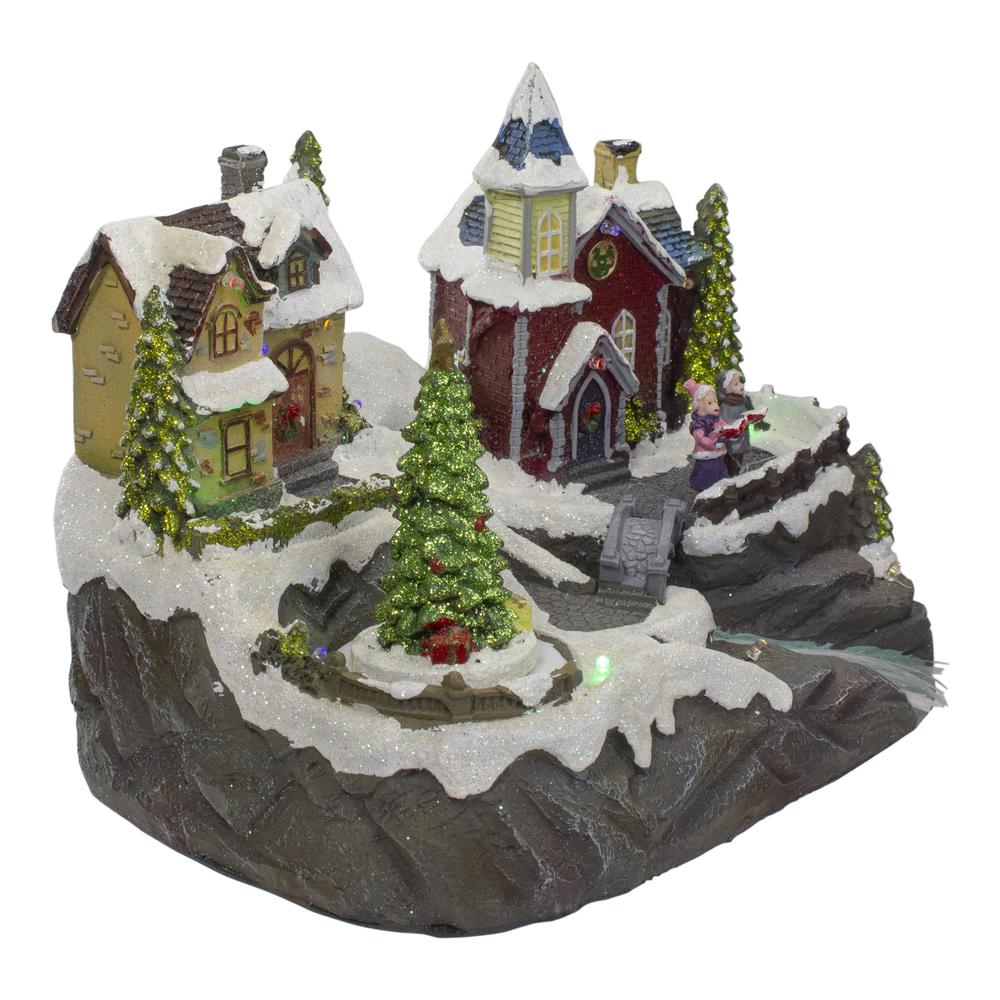 9" Lighted and Animated Christmas Village Scene with a Moving Christmas Tree. Picture 3