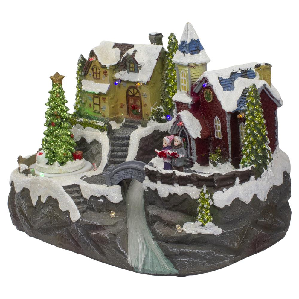 9" Lighted and Animated Christmas Village Scene with a Moving Christmas Tree. Picture 4