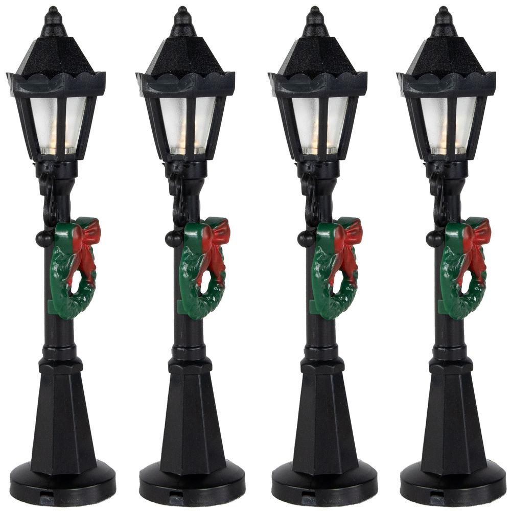 Set of 4 Lighted Street Lamps Christmas Village Display Pieces - 4.75". Picture 7