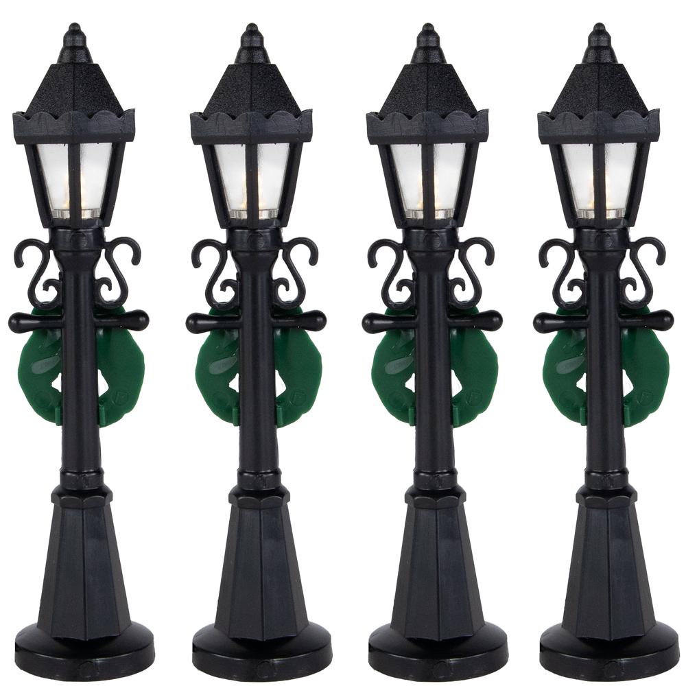 Set of 4 Lighted Street Lamps Christmas Village Display Pieces - 4.75". Picture 4