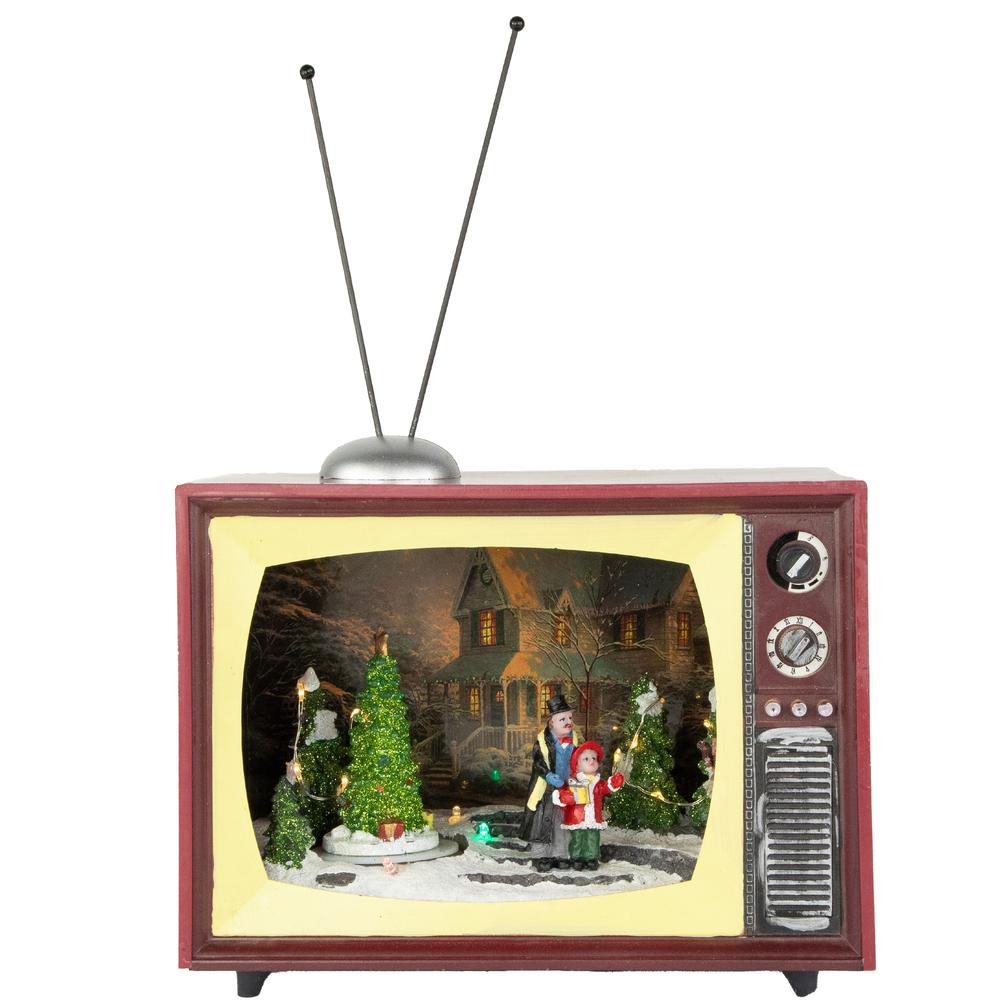 9.25" LED Lighted Animated and Musical TV Scene Christmas Display. Picture 1