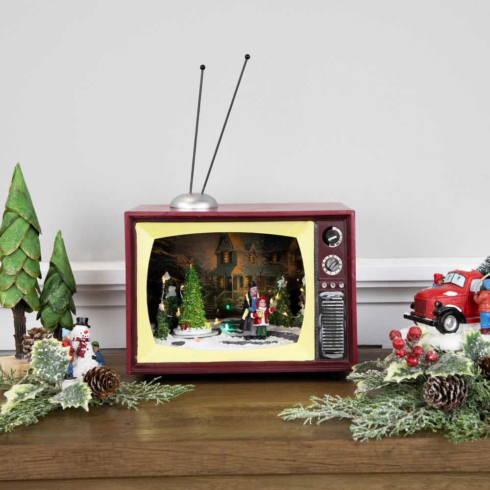 9.25" LED Lighted Animated and Musical TV Scene Christmas Display. Picture 2