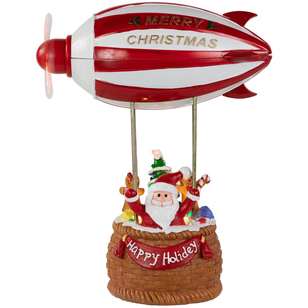 8.5" Red and White Musical and Animated Blimp Christmas Figure. Picture 1
