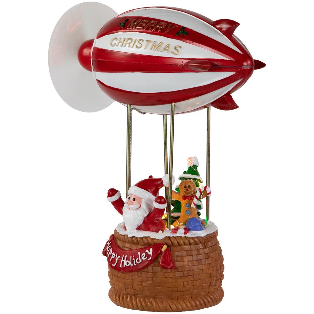 8.5" Red and White Musical and Animated Blimp Christmas Figure. Picture 4