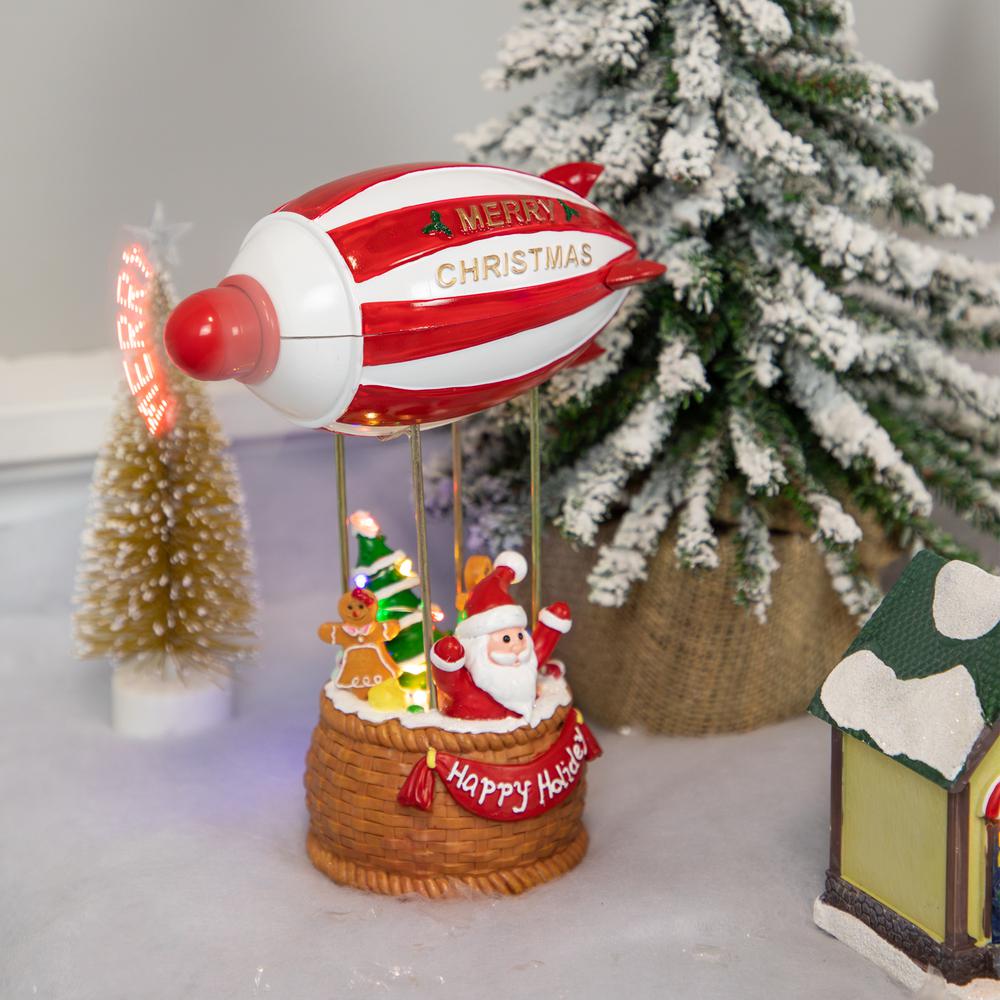 8.5" Red and White Musical and Animated Blimp Christmas Figure. Picture 2