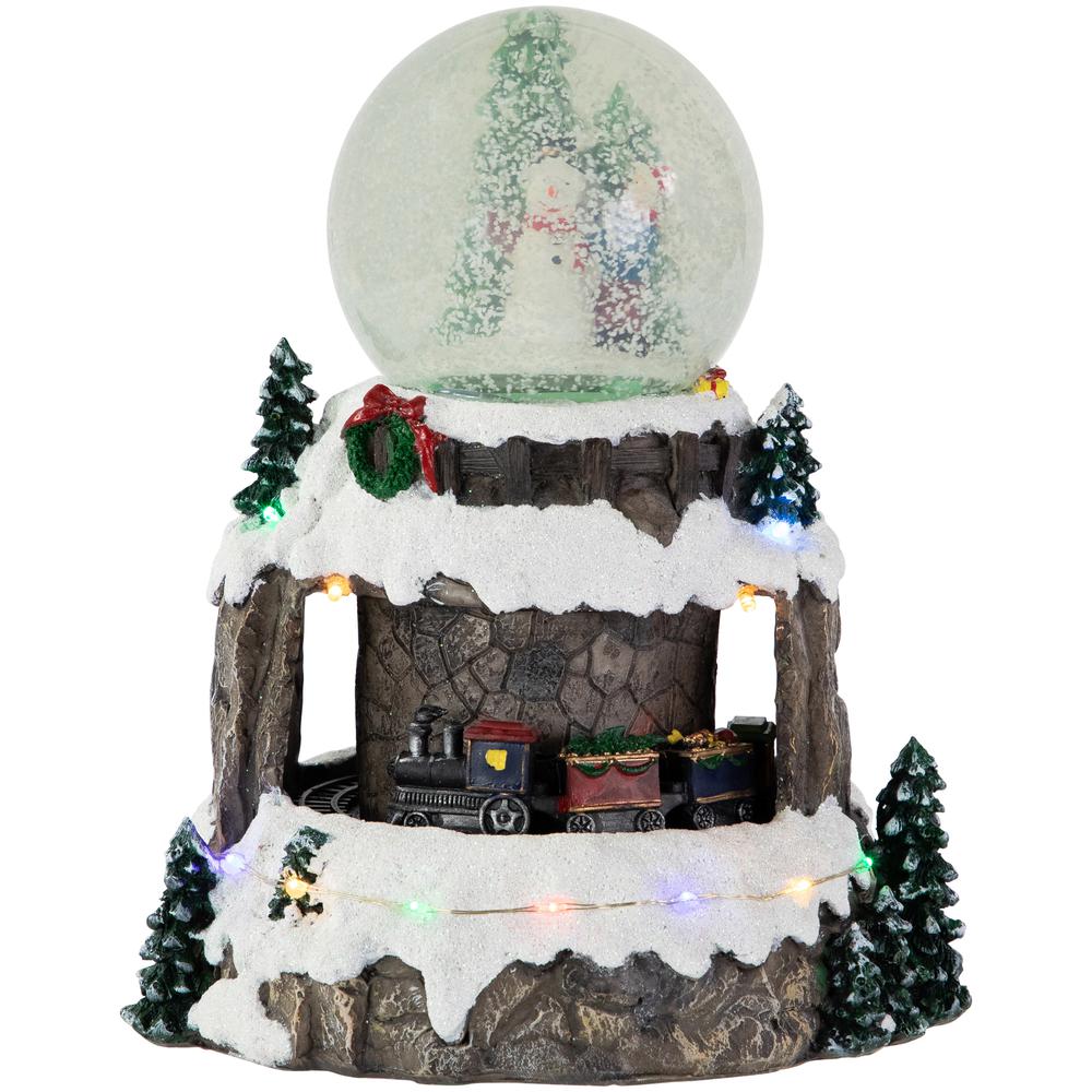 9.25" LED Lighted Animated and Musical Christmas Snowman Snow Globe. Picture 2