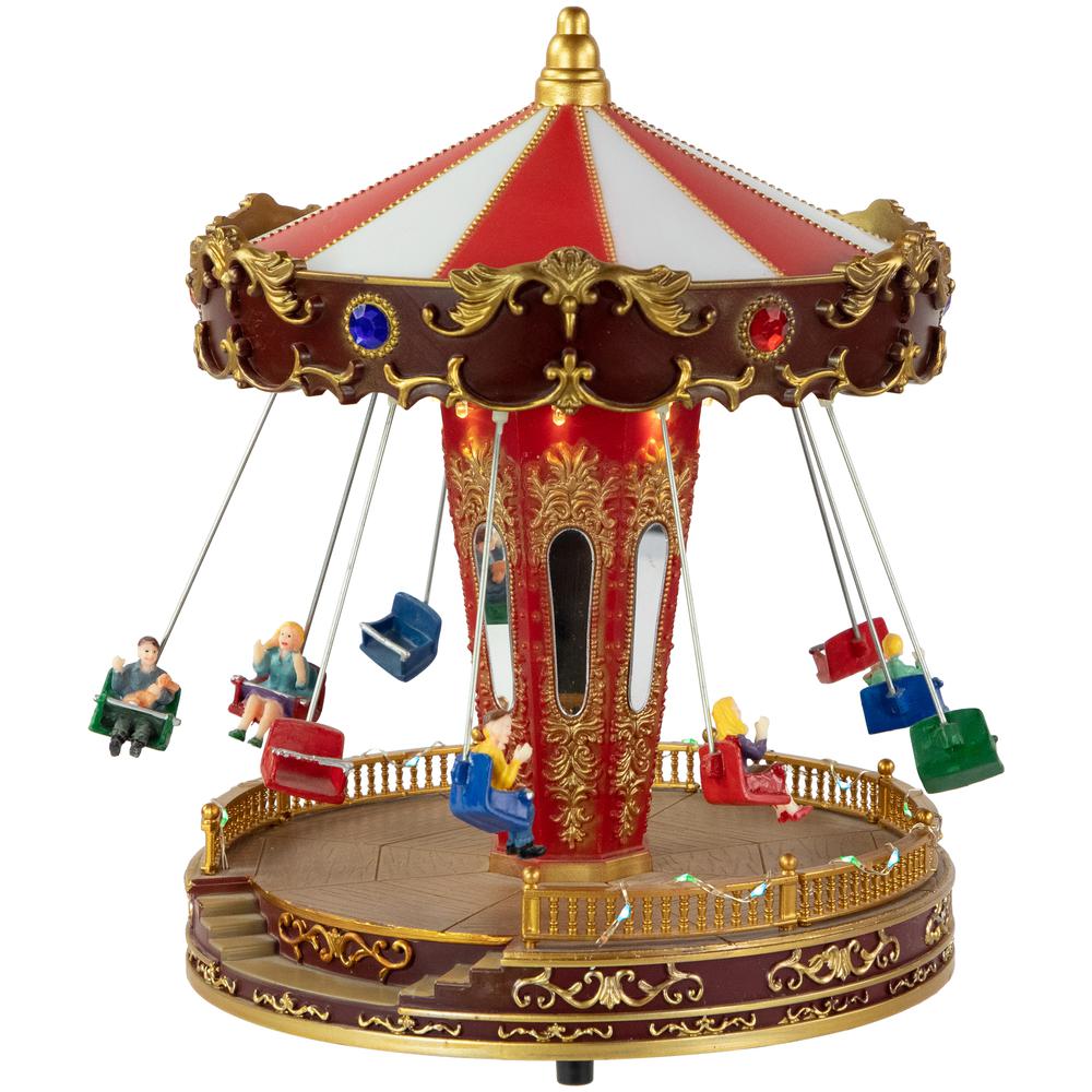 10.75" Animated and Musical Carnival Carousel LED Christmas Village Display. Picture 2