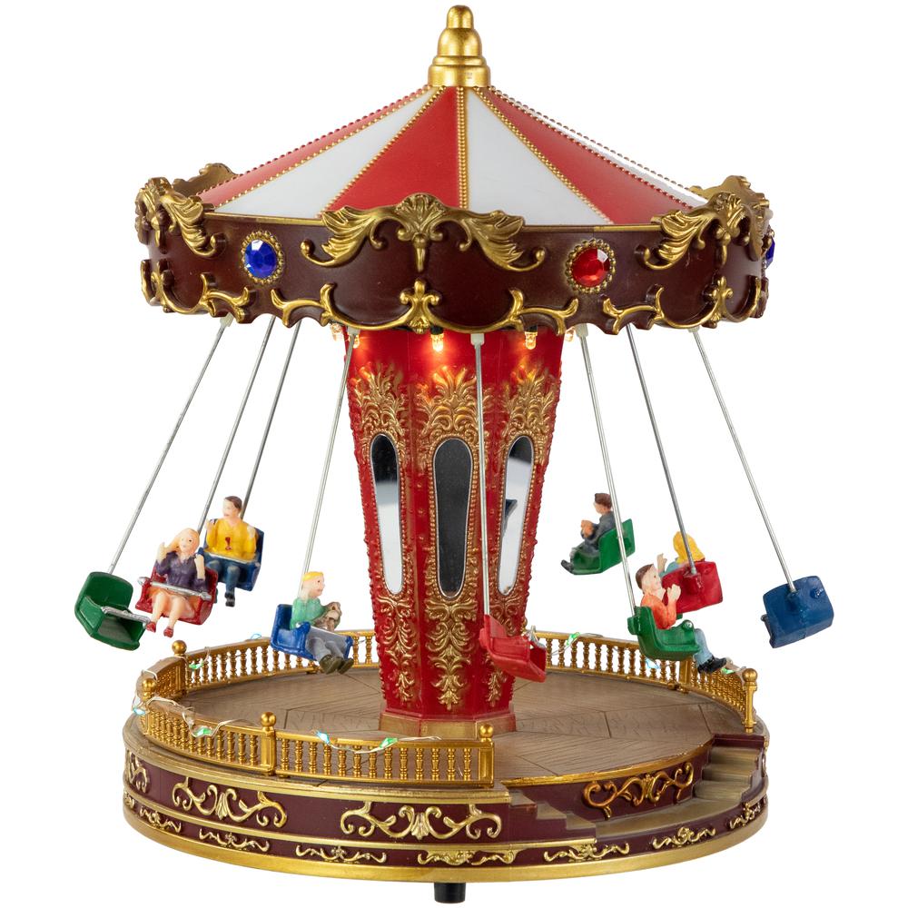 10.75" Animated and Musical Carnival Carousel LED Christmas Village Display. Picture 3