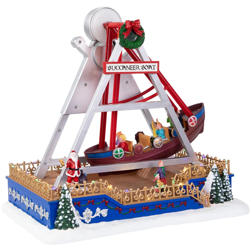13" Animated and Musical Carnival Buccaneer Ride LED Christmas Village Display. Picture 3