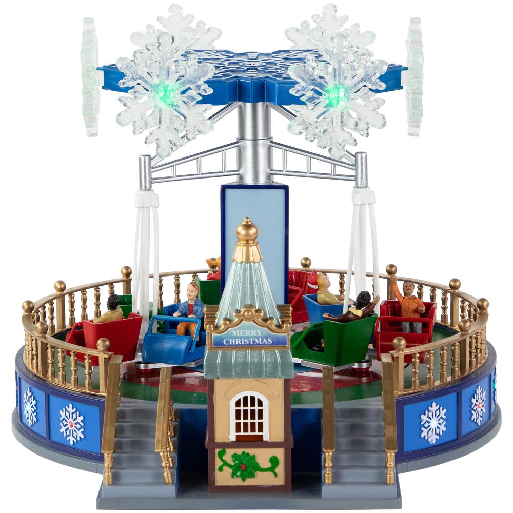 12" LED Animated and Musical Carnival Blizzard Ride Christmas Village Display. Picture 1