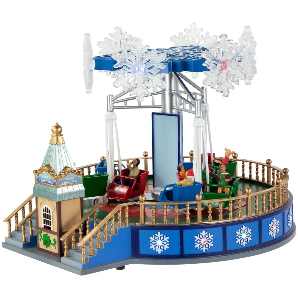 12" LED Animated and Musical Carnival Blizzard Ride Christmas Village Display. Picture 2