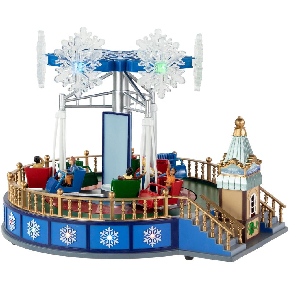 12" LED Animated and Musical Carnival Blizzard Ride Christmas Village Display. Picture 3