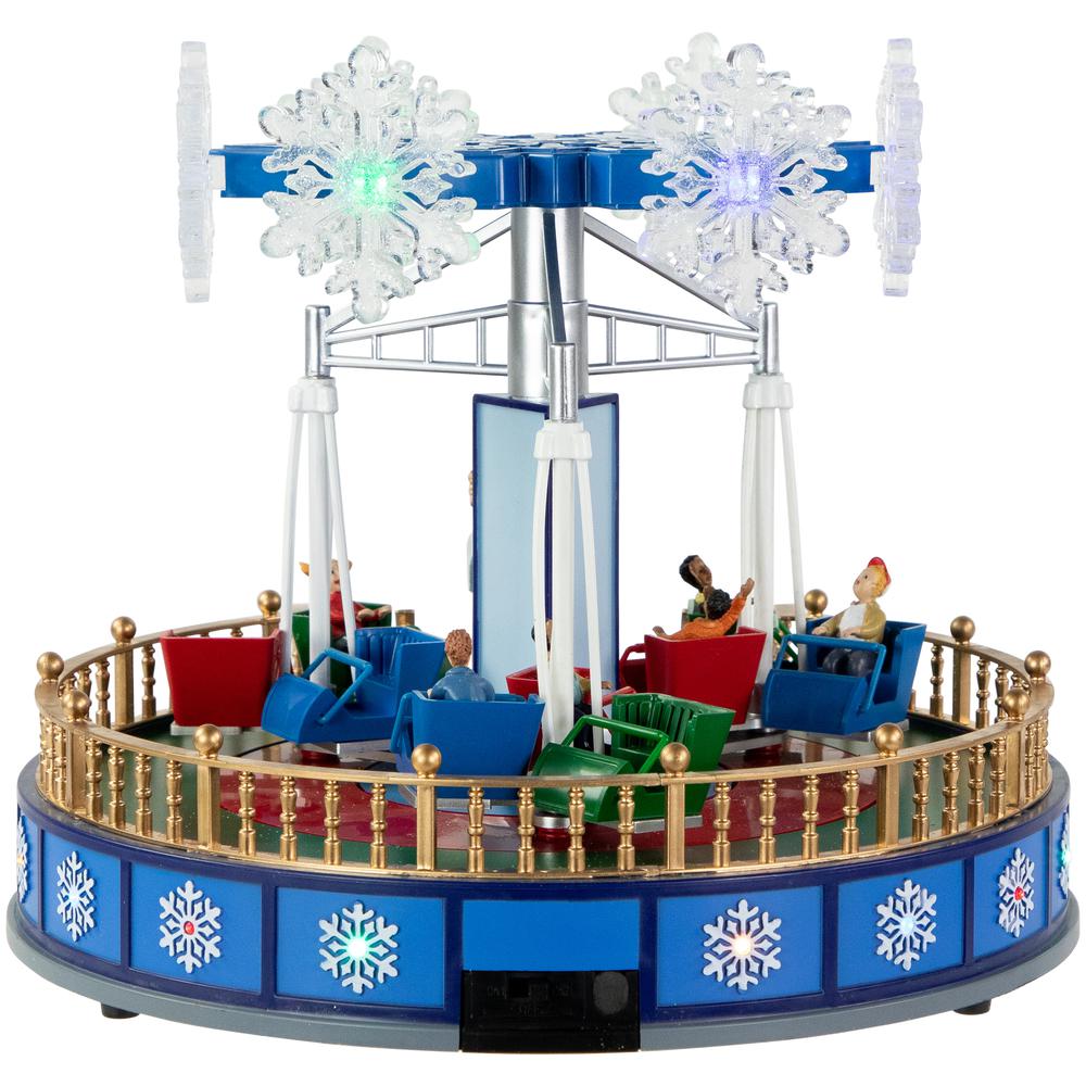 12" LED Animated and Musical Carnival Blizzard Ride Christmas Village Display. Picture 4
