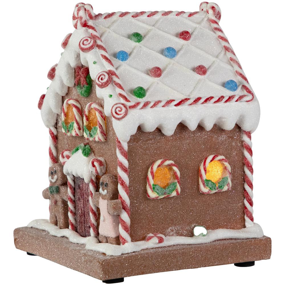 7.5" Pre-Lit LED Gingerbread Candy House Christmas Decoration. Picture 7