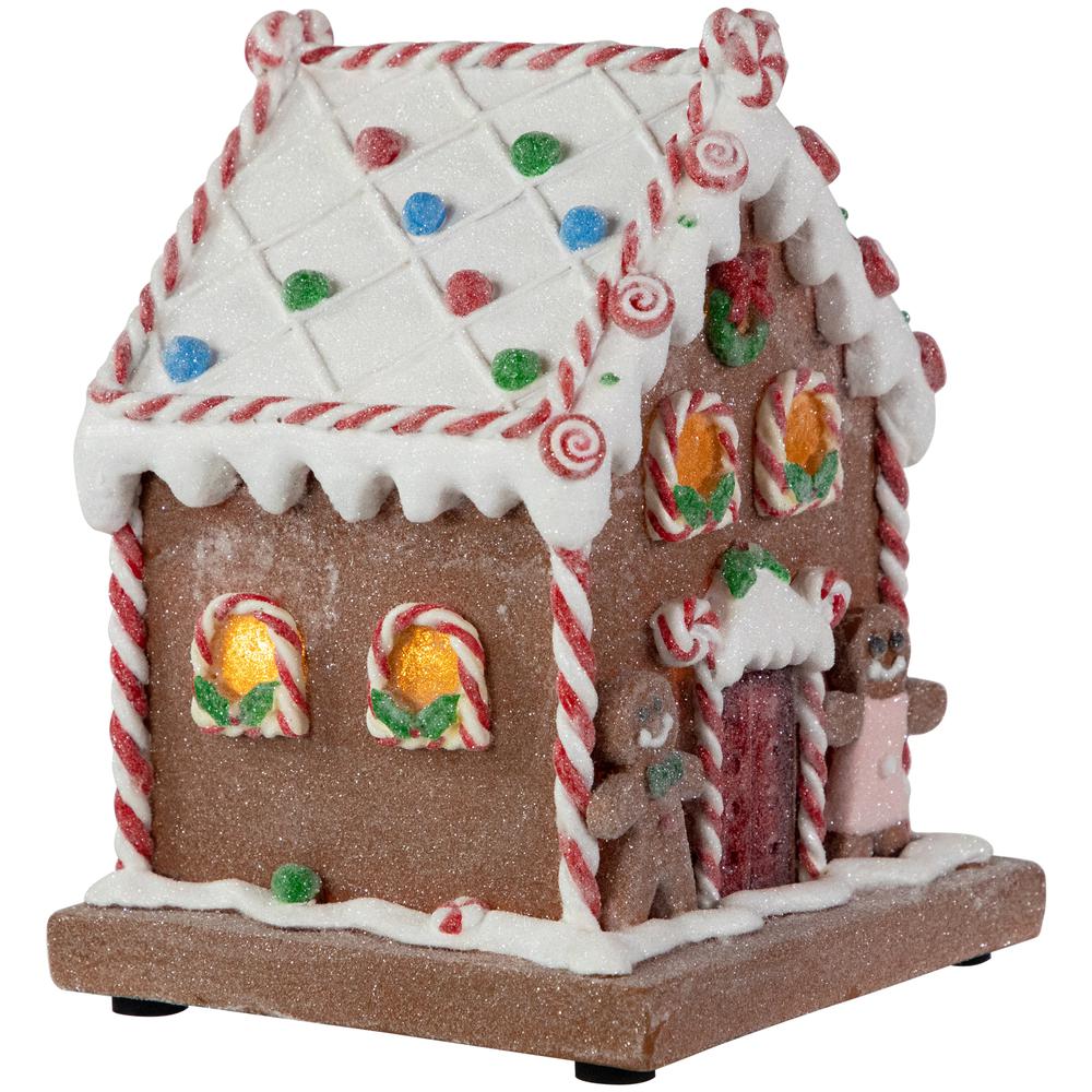 7.5" Pre-Lit LED Gingerbread Candy House Christmas Decoration. Picture 4