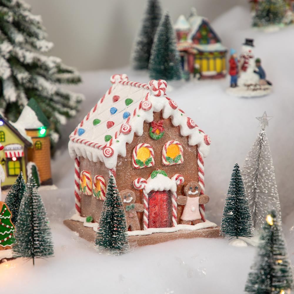 7.5" Pre-Lit LED Gingerbread Candy House Christmas Decoration. Picture 2
