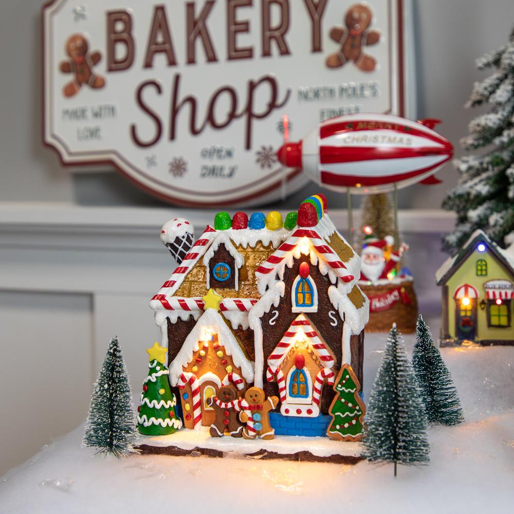 7" LED Lighted Gingerbread Christmas Candy House Village Display. Picture 2