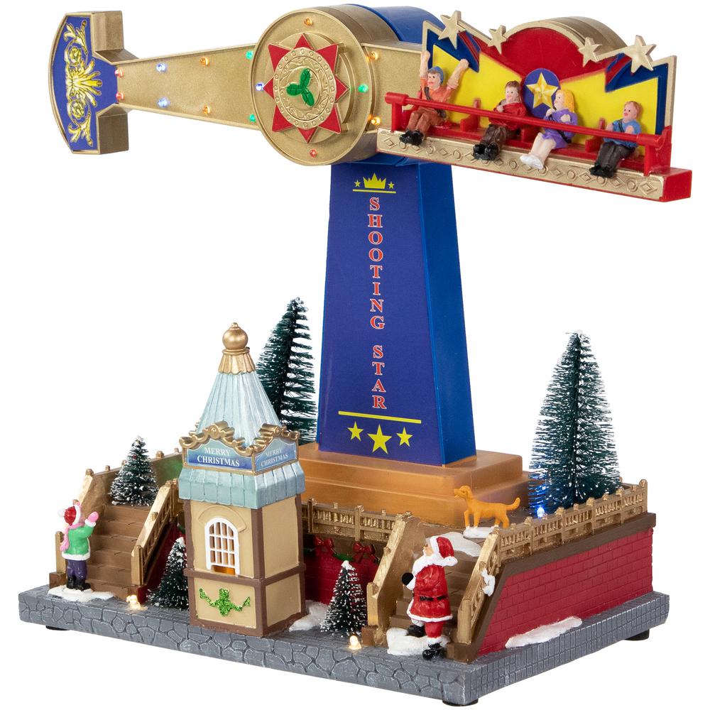 16" LED Animated and Musical Shooting Star Carnival Ride Christmas Village. Picture 3