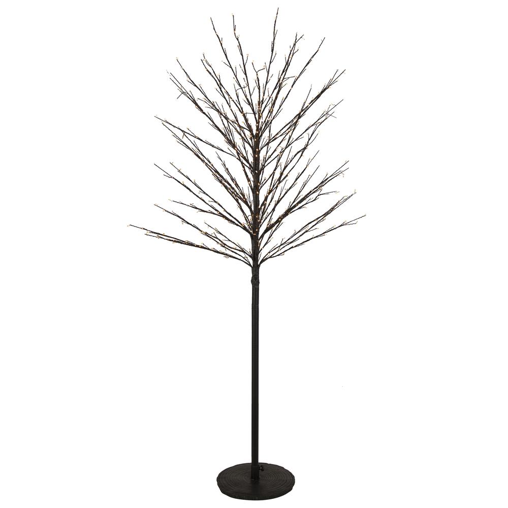 5' Black LED Lighted Christmas Twig Tree - Warm White Lights. Picture 1