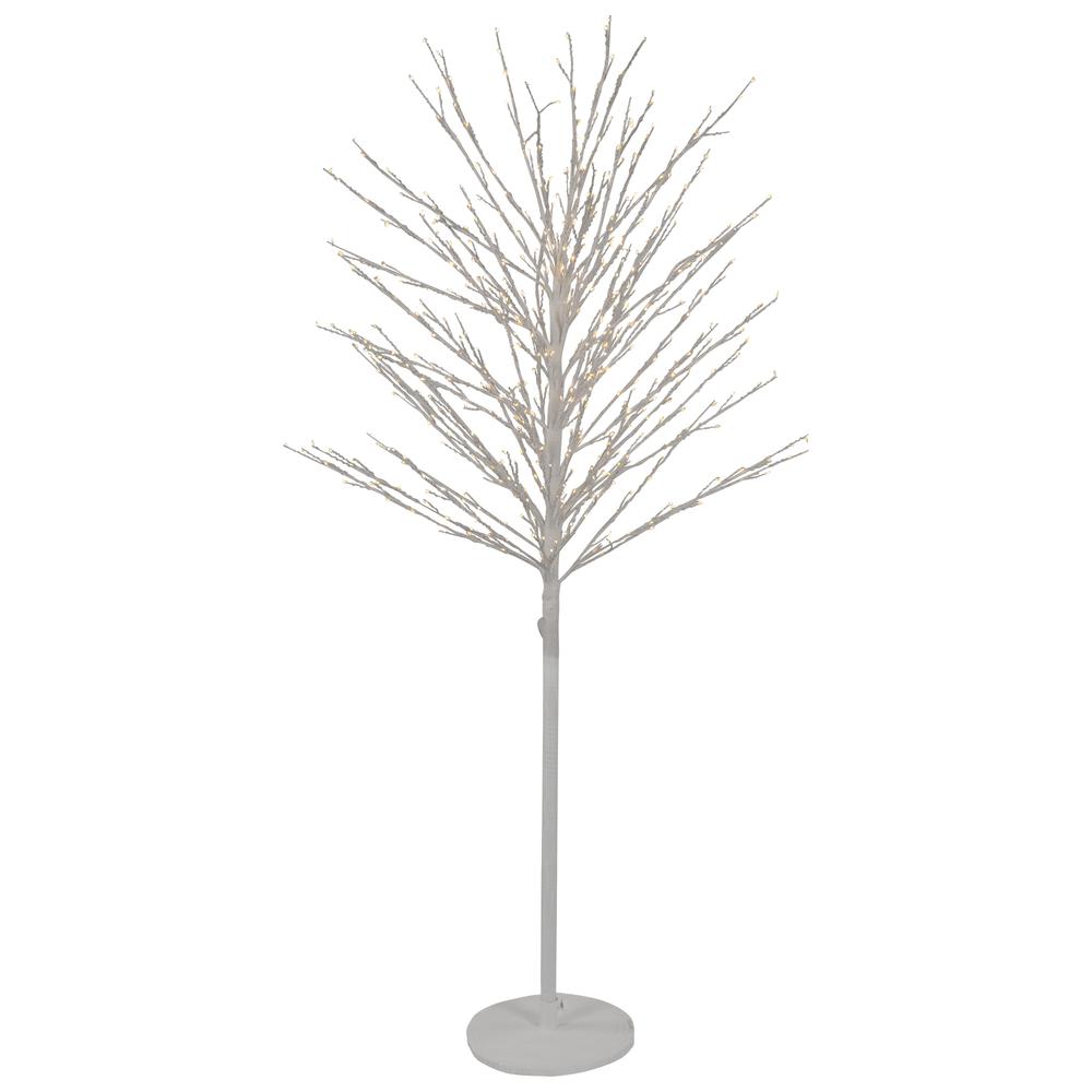 5' White LED Lighted Christmas Twig Tree - Warm White Lights. Picture 1
