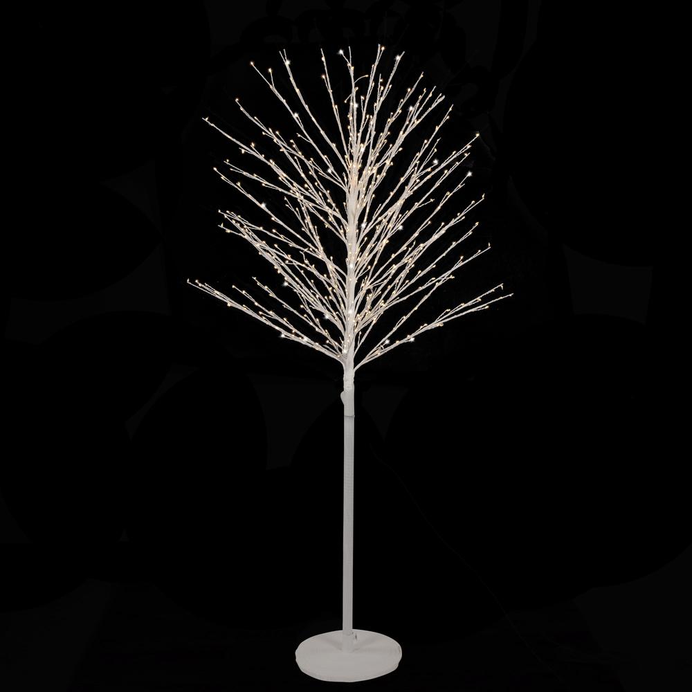 5' White LED Lighted Christmas Twig Tree - Warm White Lights. Picture 3