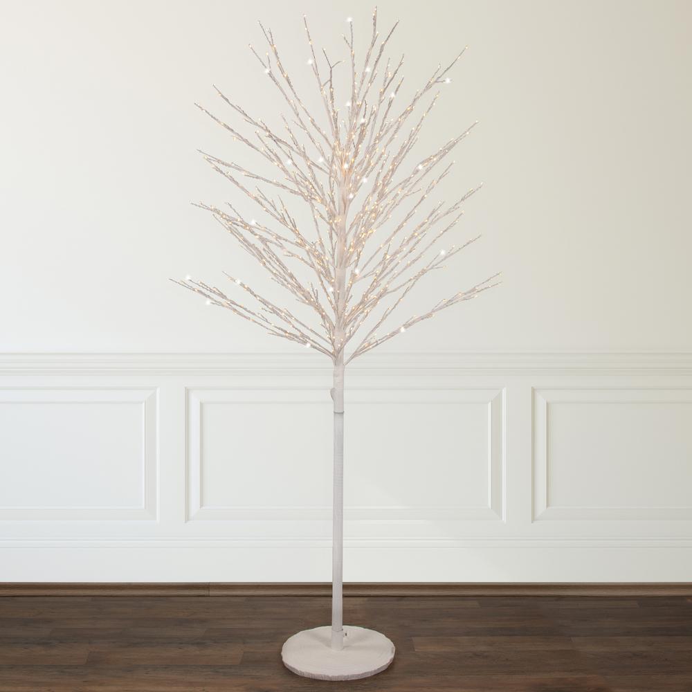 5' White LED Lighted Christmas Twig Tree - Warm White Lights. Picture 2