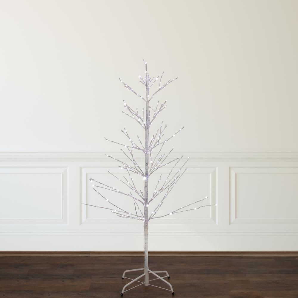 4' LED Lighted White Birch Christmas Twig Tree - Pure White Lights. Picture 2