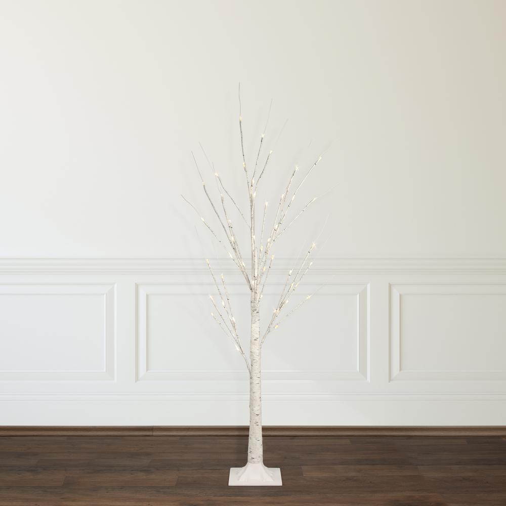 4' LED Lighted White Birch Christmas Twig Tree - Warm White Lights. Picture 2