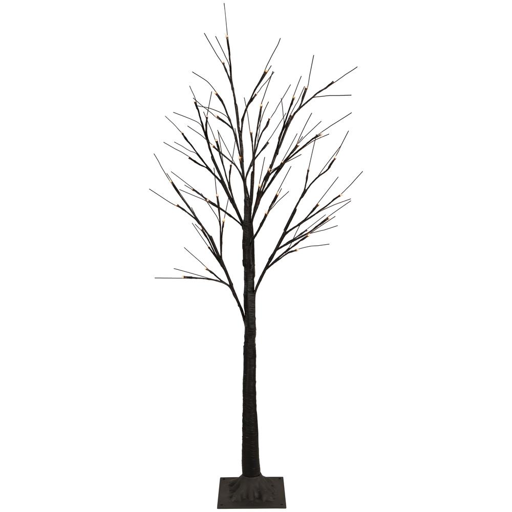4' LED Lighted Black Christmas Twig Tree - Warm White Lights. Picture 1