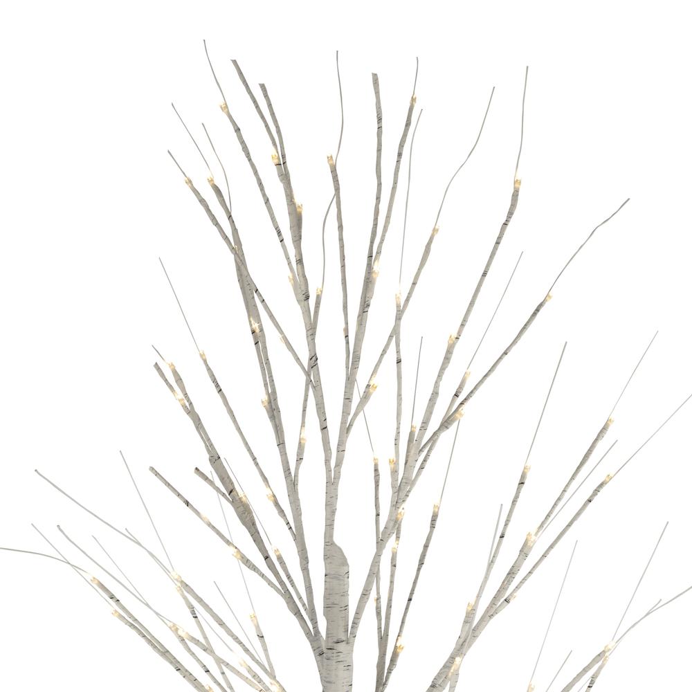 6' LED Lighted White Christmas Twig Tree - Warm White Lights. Picture 5