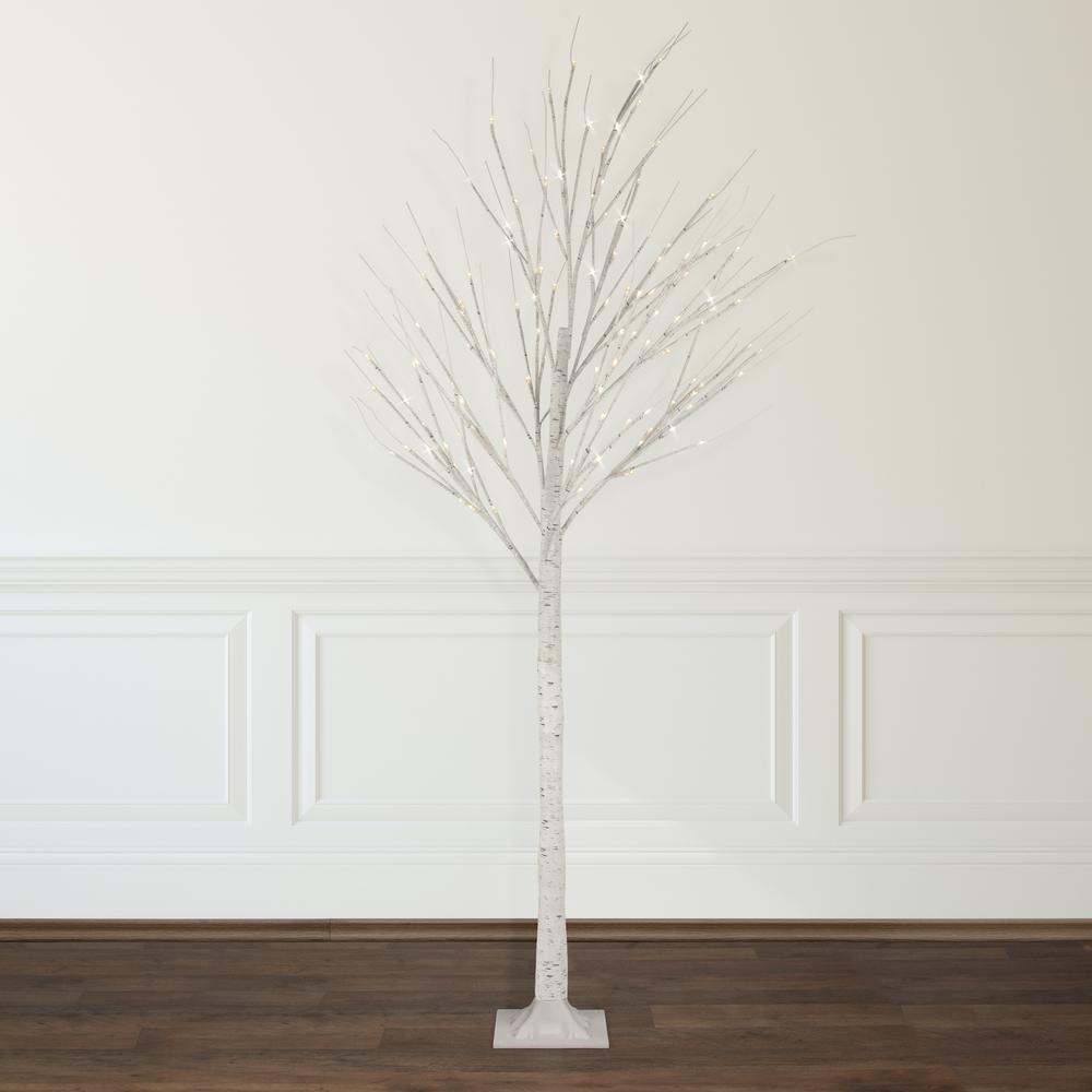 6' LED Lighted White Christmas Twig Tree - Warm White Lights. Picture 2