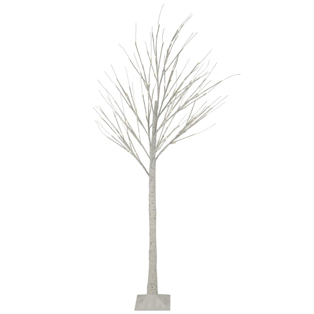 6' LED Lighted White Christmas Twig Tree - Warm White Lights. Picture 1