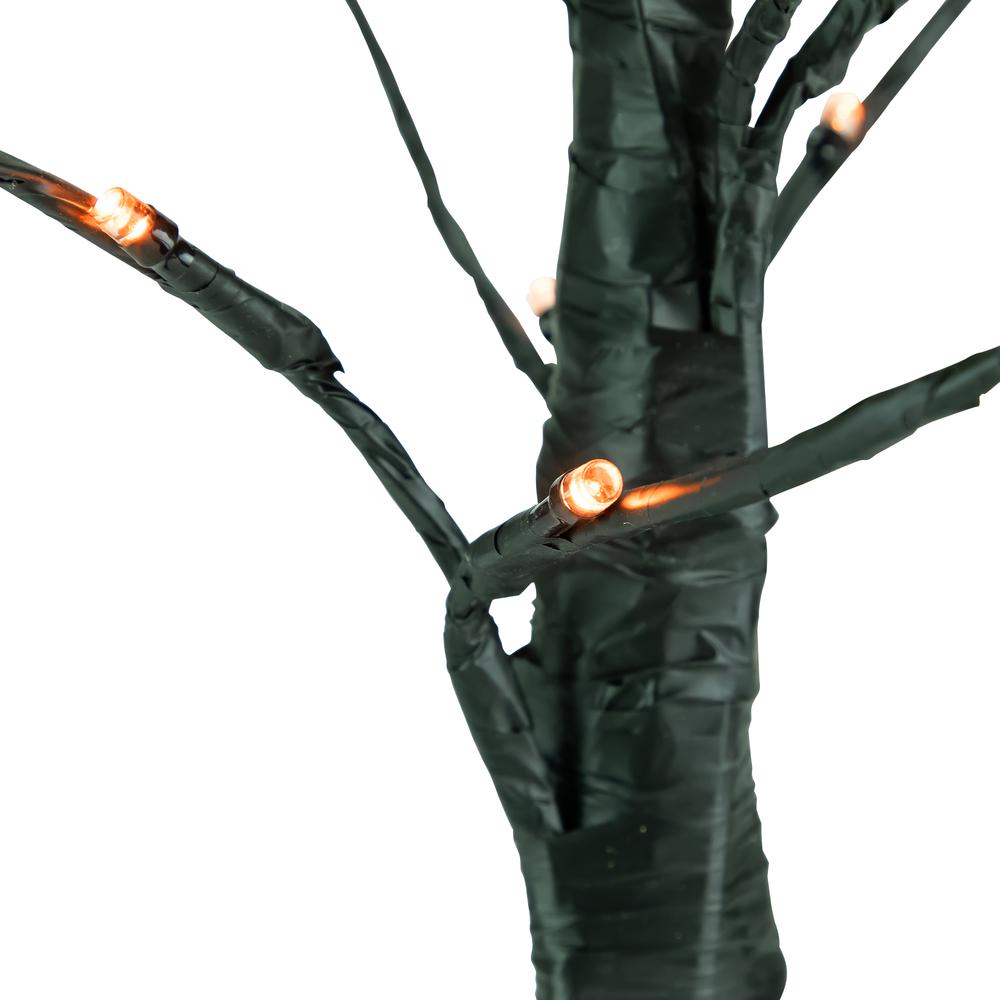24" LED Lighted Black Weeping Halloween Twig Tree - Orange Lights. Picture 4