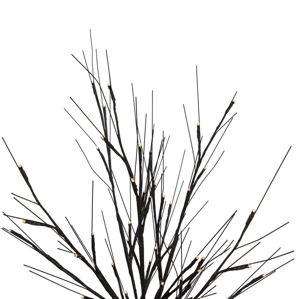 39" LED Lighted Black Halloween Twig Tree - Warm White Lights. Picture 3