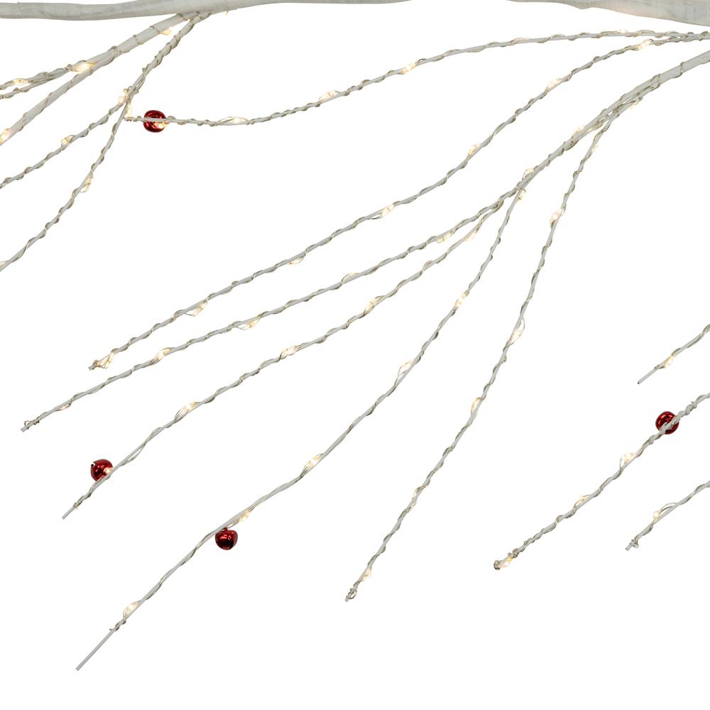 6' x 6" Pre-Lit White Christmas Garland with Jingle Bells  Warm White Lights. Picture 4