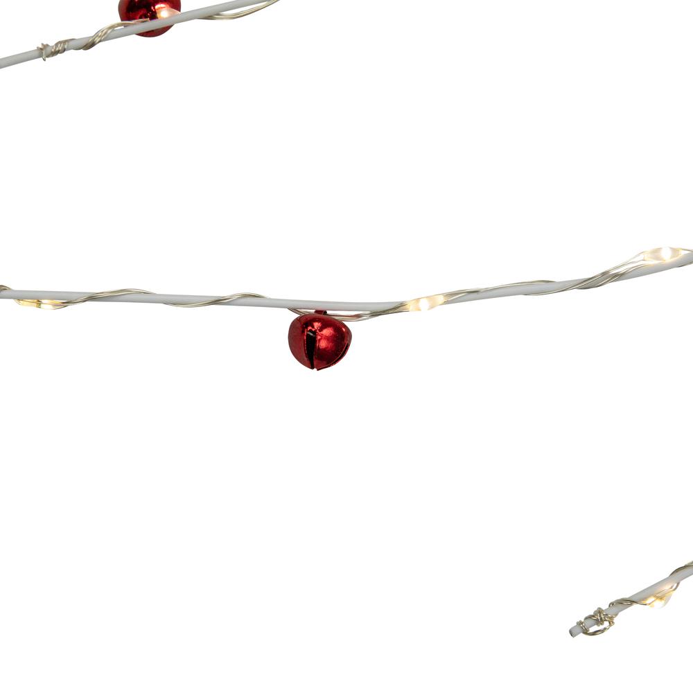 6' x 6" Pre-Lit White Christmas Garland with Jingle Bells  Warm White Lights. Picture 7