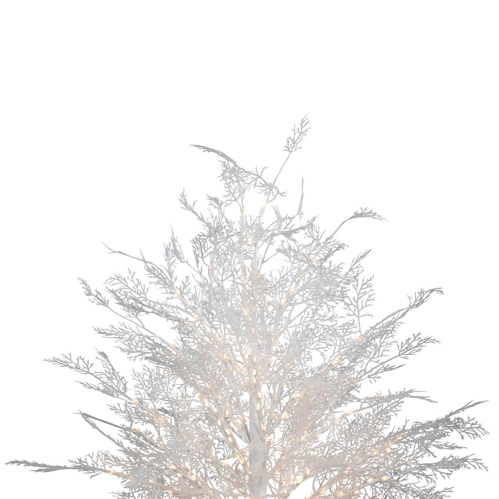5' LED Lighted White Lace Artificial Christmas Tree - Warm White Lights. Picture 4