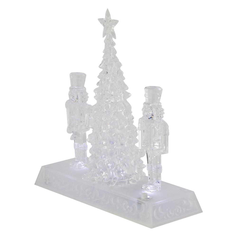 9" LED Lighted Icy Crystal Nutcracker and Christmas Tree Decoration. Picture 5