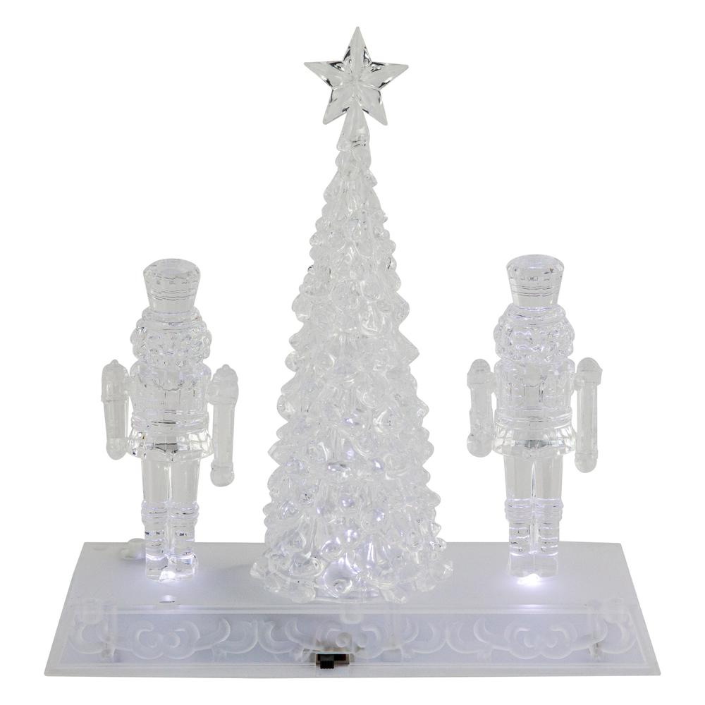 9" LED Lighted Icy Crystal Nutcracker and Christmas Tree Decoration. Picture 6
