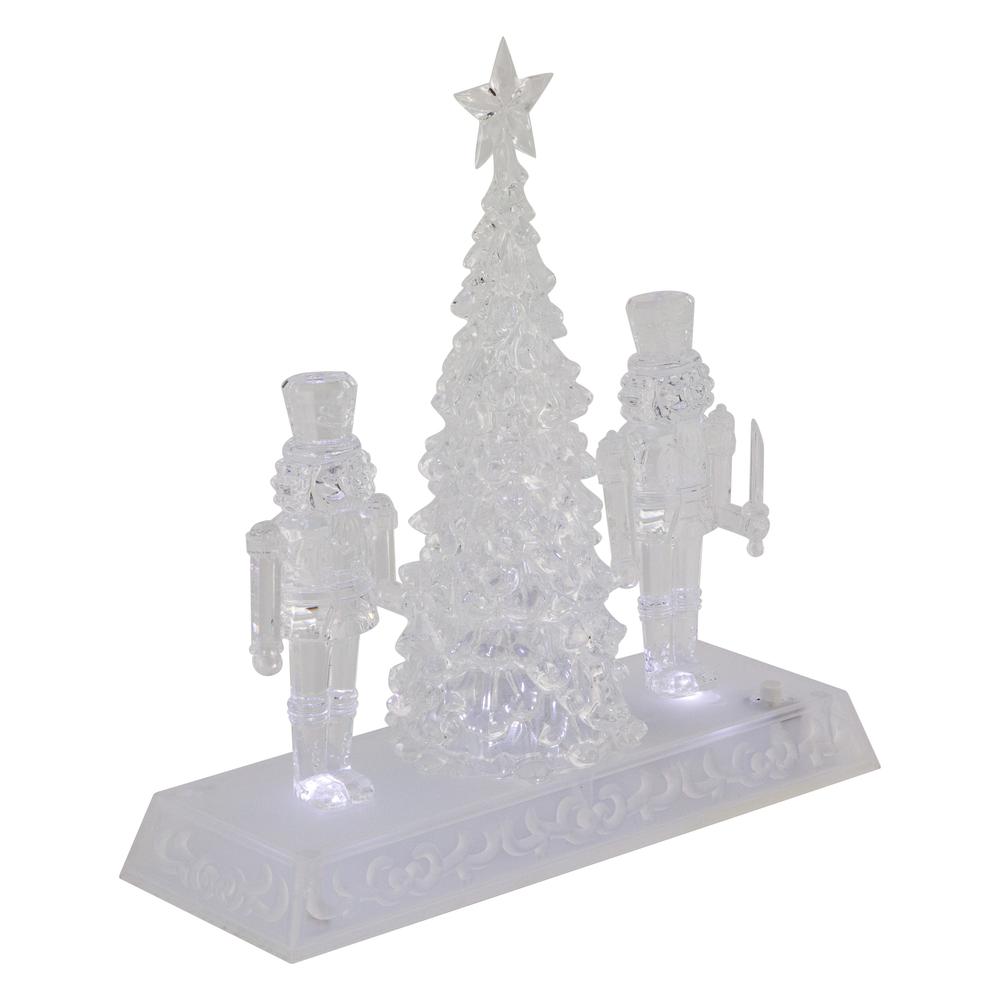9" LED Lighted Icy Crystal Nutcracker and Christmas Tree Decoration. Picture 4