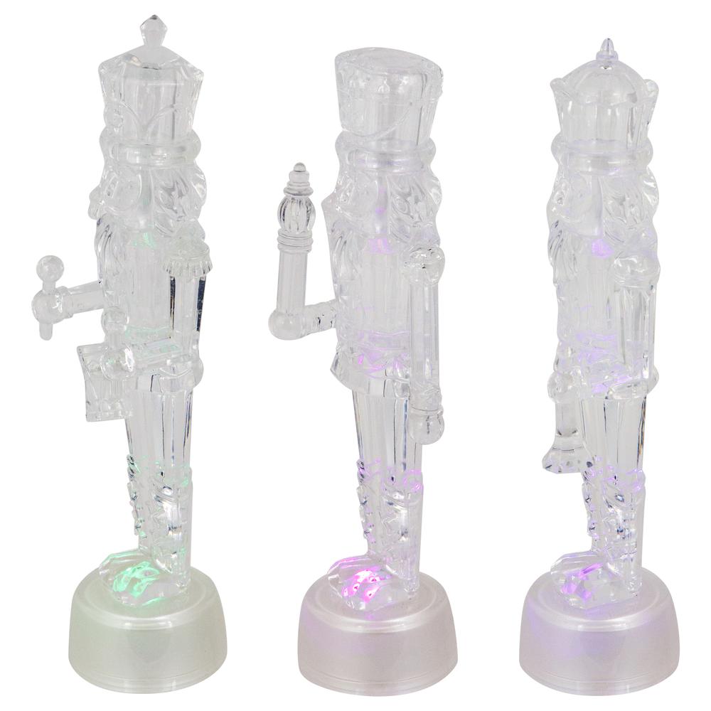 Set of 3 LED Lighted Icy Crystal Nutcracker Christmas Figurines 7.5". Picture 5