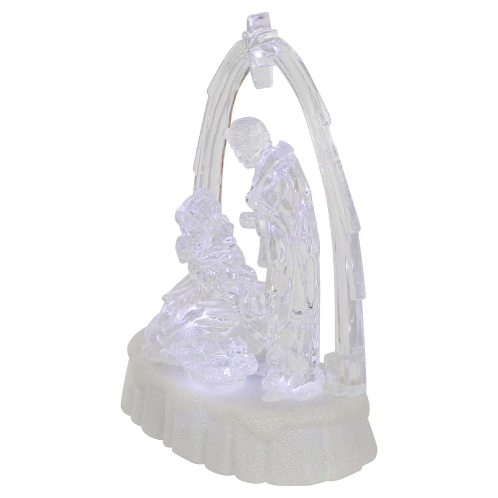7" LED Lighted Musical Icy Crystal Nativity Scene Christmas Decoration. Picture 5
