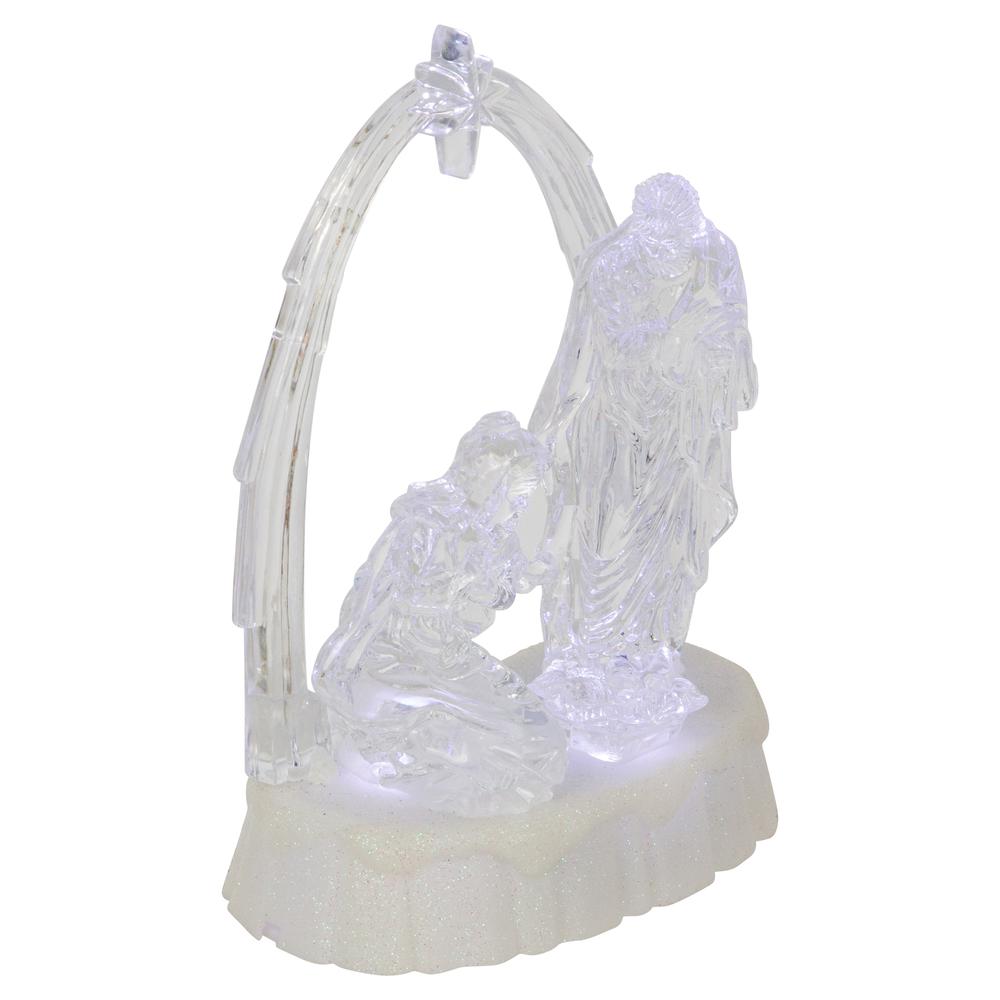 7" LED Lighted Musical Icy Crystal Nativity Scene Christmas Decoration. Picture 4