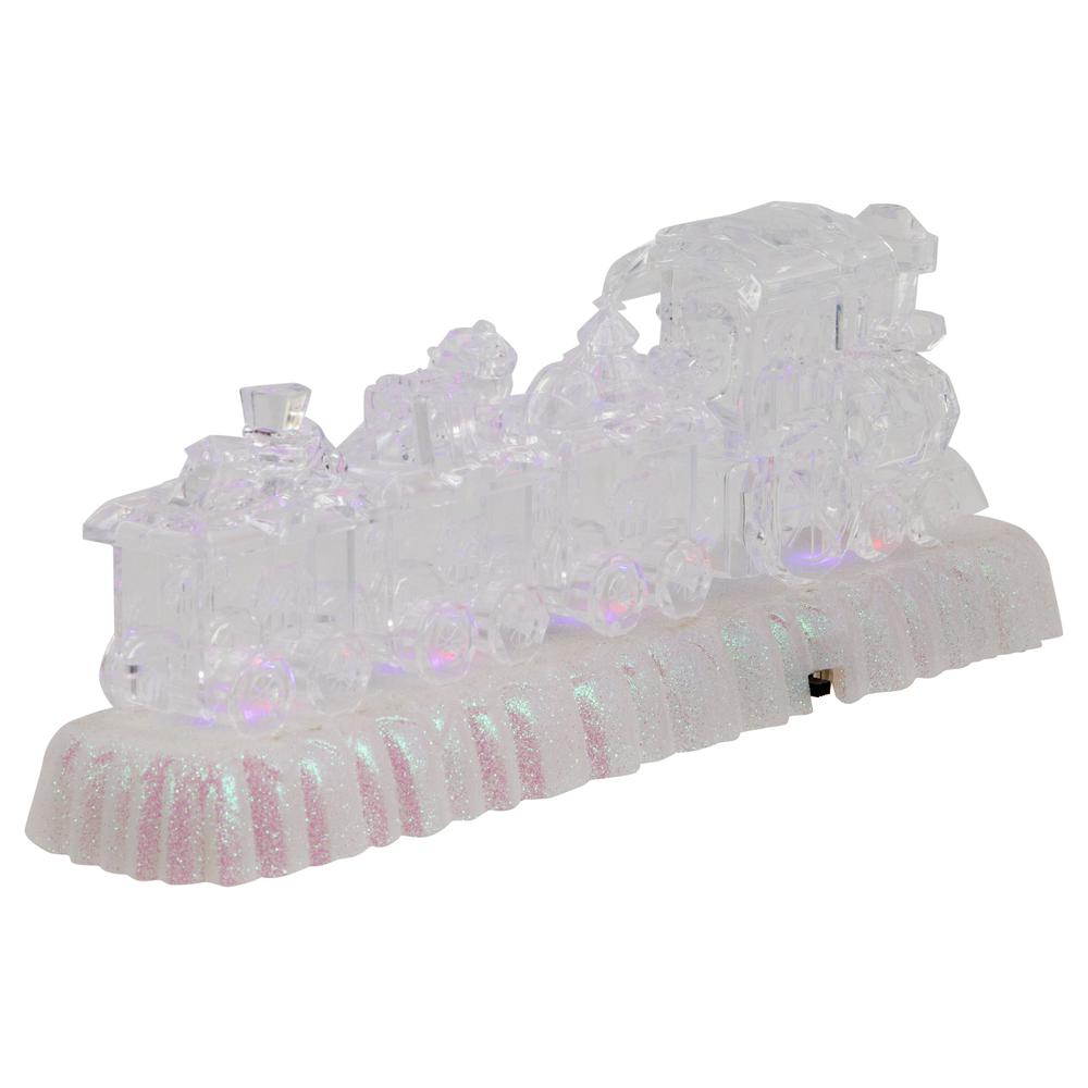 12" LED Lighted Musical Icy Crystal Locomotive Train Christmas Decoration. Picture 4