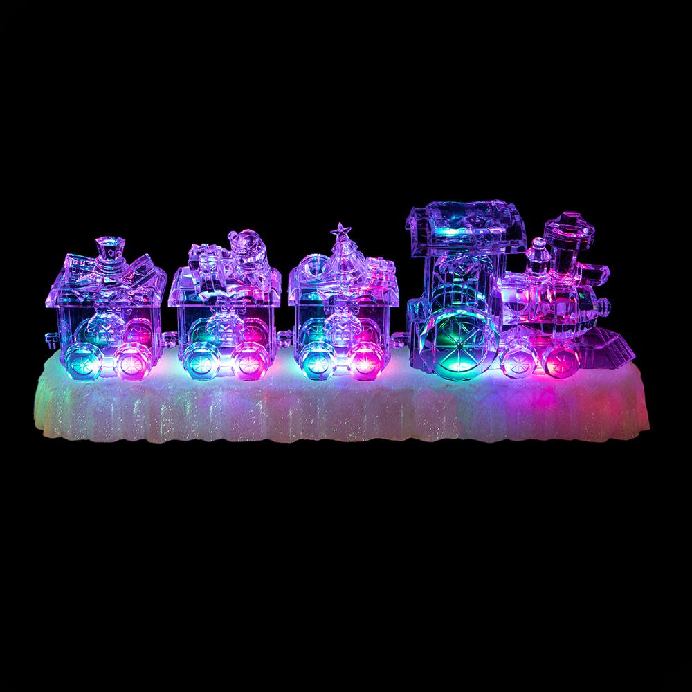 12" LED Lighted Musical Icy Crystal Locomotive Train Christmas Decoration. Picture 3