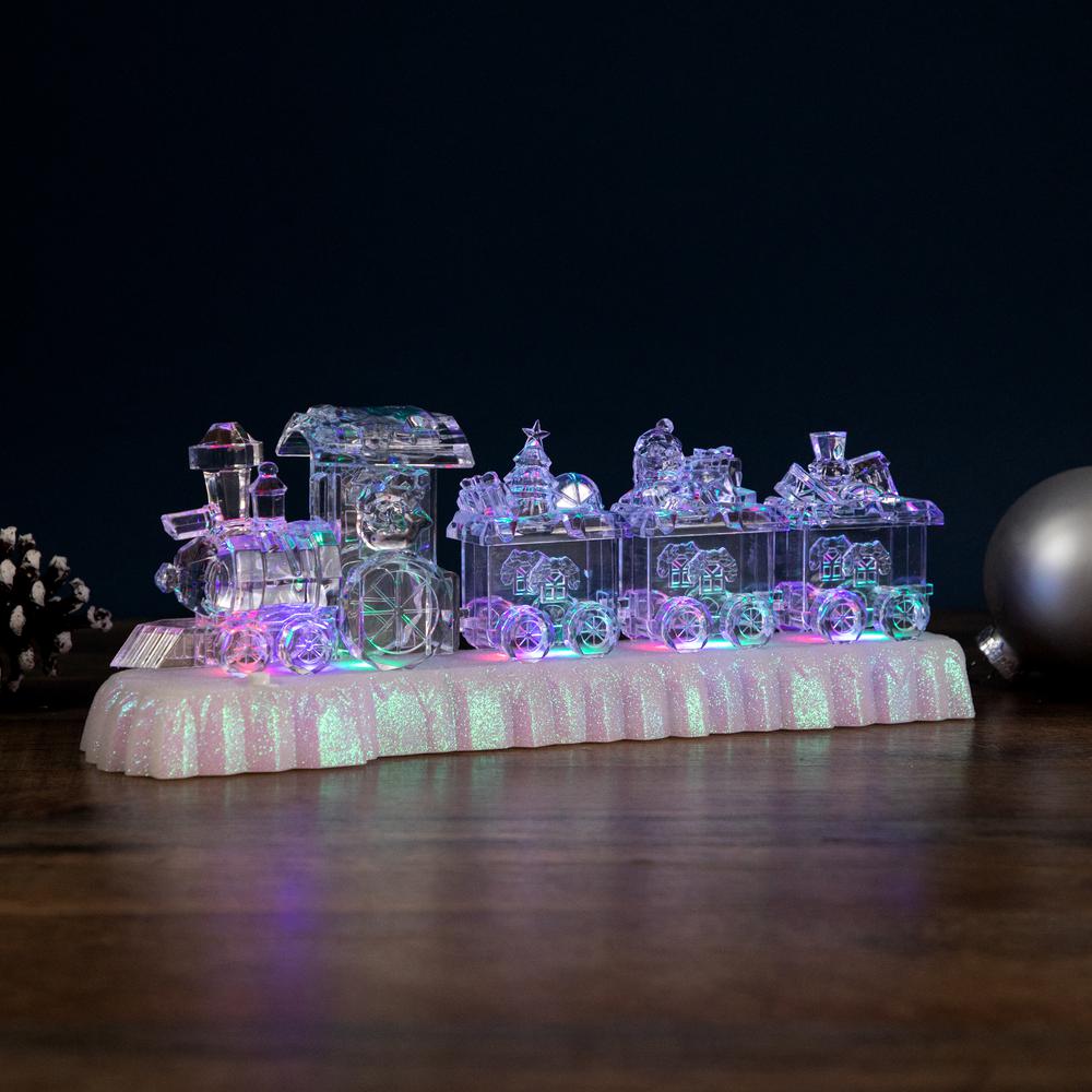 12" LED Lighted Musical Icy Crystal Locomotive Train Christmas Decoration. Picture 2